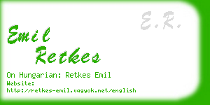 emil retkes business card